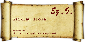 Sziklay Ilona névjegykártya