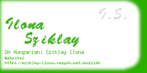 ilona sziklay business card